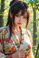 A woman in a kimono posing for a picture.